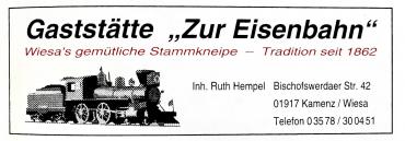 Anzeige in der Festschrift zu 750 Jahre Wiesa im September 1998